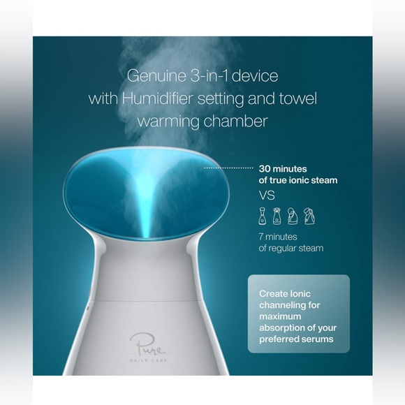 Large 3-in-1 Ionic Facial Nano Steamer w Precise Temp🌡️Control + 5Pc Skin Kit - Picture 6 of 8